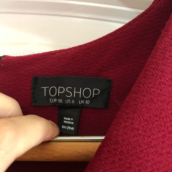 Topshop Burgundy Sheath Dress - Picture 2 of 4